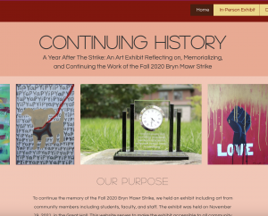 Screen capture of the Continuing History site